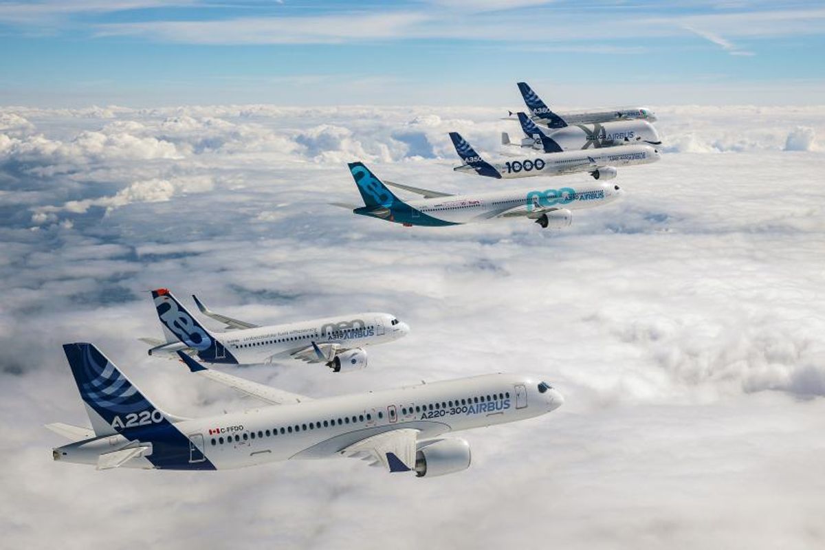 Airbus este cel mai mare constructor de avioane din lume pentru al treilea an consecutiv